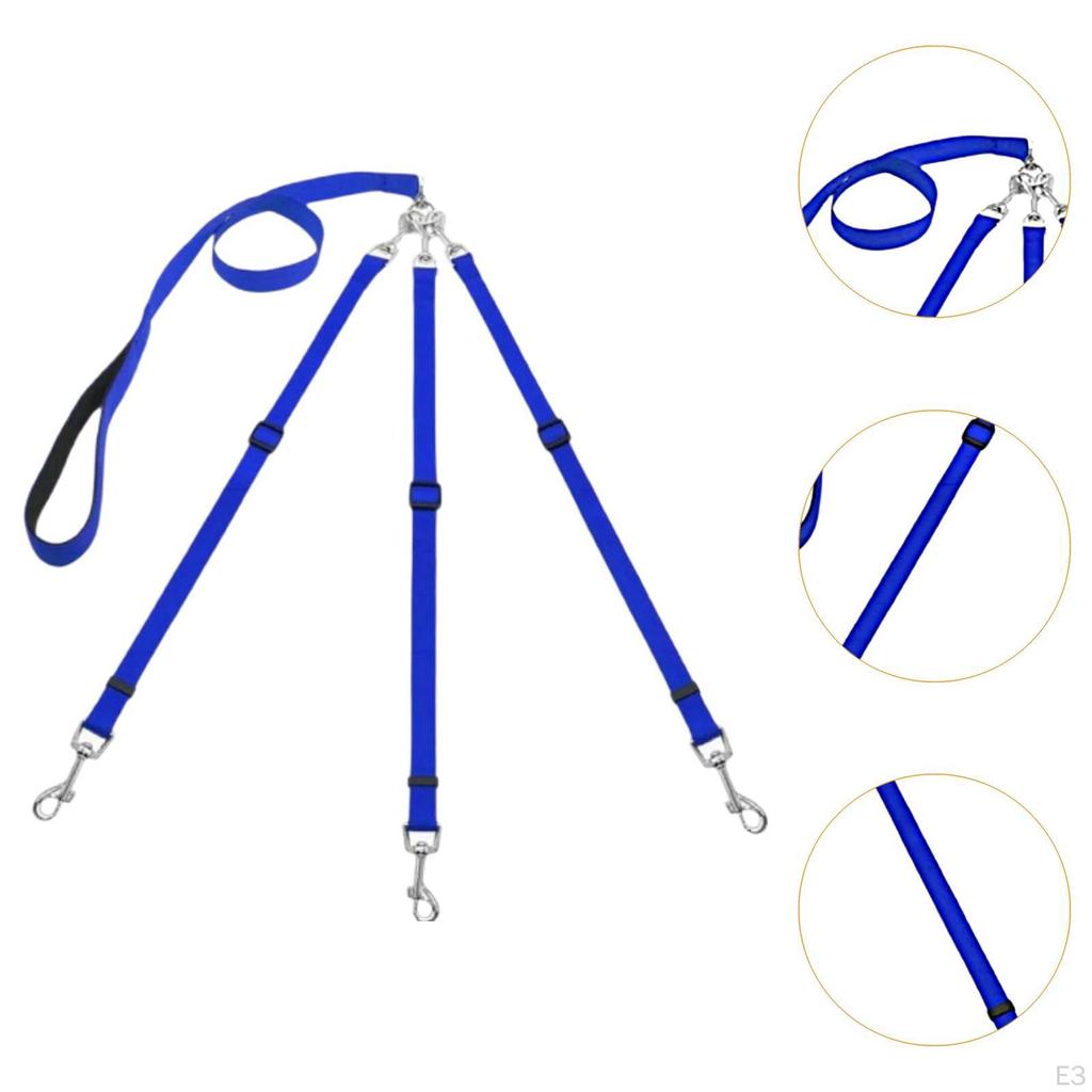 3 in 1 Dog Leash Detachable Belt, Sturdy, Adjustable,Triple for Large Medium Small