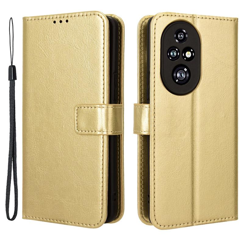 For Honor 200 Pro 5G Case Crazy Horse Texture Leather Phone Cover 3 Card Slots