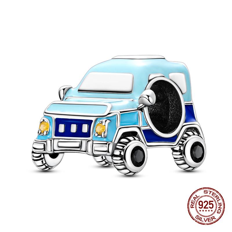 Charms Copper Blue Off-Road Vehicles Charms Beads Fit Women 3Mm Original Bracelet Necklace Diy Fine Jewelry Gifts