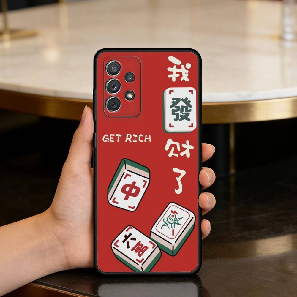 

M-Mahjong Phone Case For Samsung Galaxy A73,A72,A71,A70,A53,A52,A51,Soft Silicone Black Cover Samsung a12