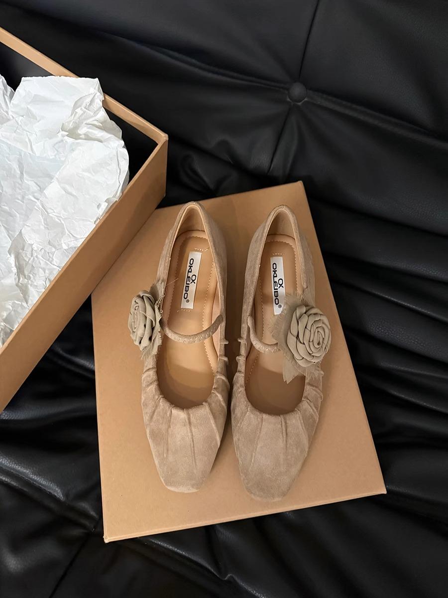 

Французские вечерние туфли на толстом каблуке, одинарные туфли, женская обувь 2025, новые весенне-осенние зимние туфли, дизайн в стиле феи, туфли-лодочки Мэри Джейн 40 хаки