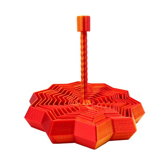 3D Printed Fractal Fidget Star Stress Anxiety Relief Expanded Star Sensory Toy with Handle Whirling Spiral Expandable Star Decompression Toy