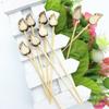 100Pcs Bamboo Fruit Picks Disposable Fruit Forks Cocktail Picks Cute Decorative Toothpicks Flower Picks Custom Food Picks