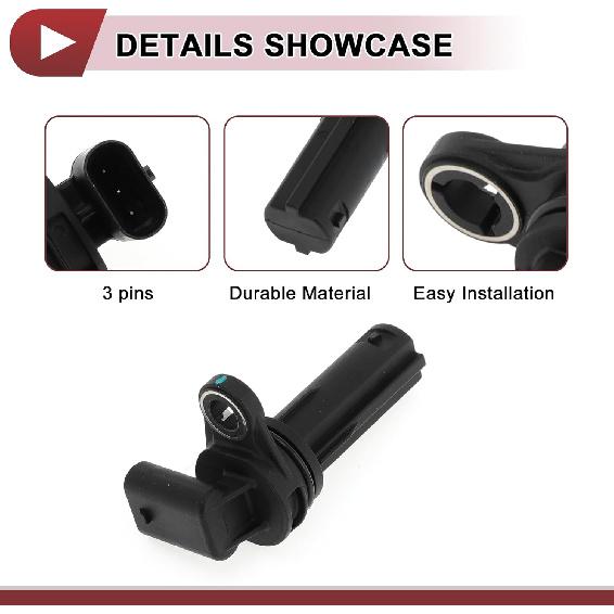 1 Pc Crankshaft Position Sensor for Jeep Grand Cherokee 3.6 16-24 Engine Crank CKP Sensor No.68079375AD Black Metal Plastic