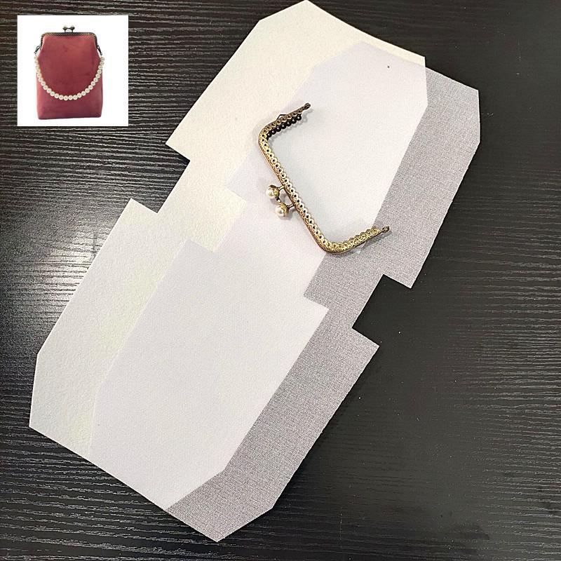 DIY Lazy Person Purse Kit: Stiff Frame, Cotton Cut, Auxiliary Materials & Pins Included