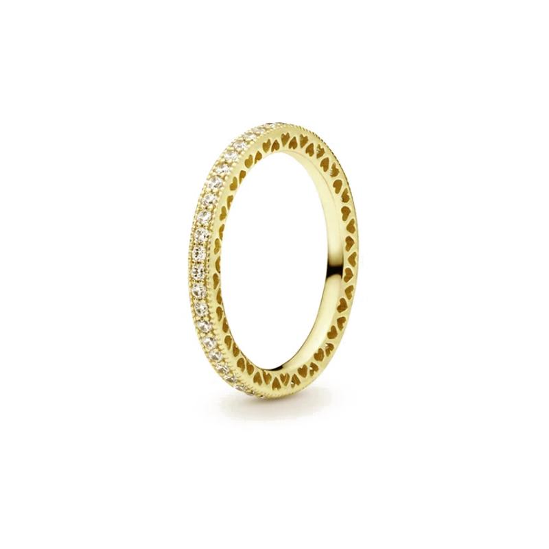 New copper Light Gold Plated Crown Love Bow Colored Diamond Ring Charm Compatible With for Party Daily Leisure Wear Do It Yourself Womens Boutique Je