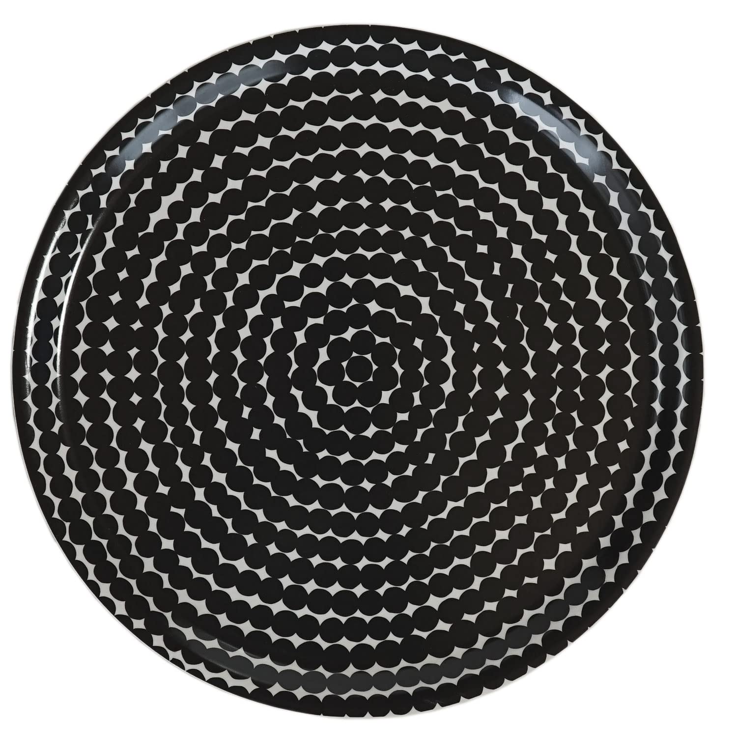 Marimekko tray, round tray, 31cm, Siirtolapuutarha design, black x white, 069072 190 [Parallel import]