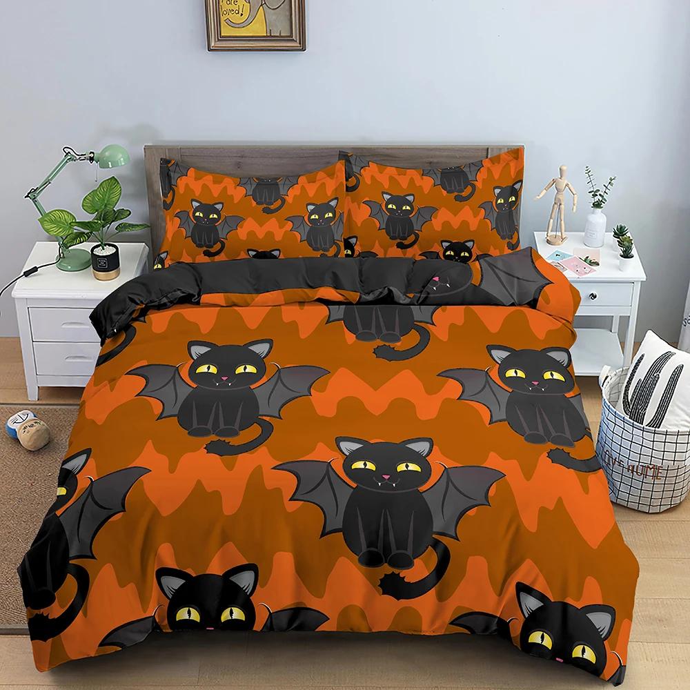 Halloween Decorations Duvet Cover Twin Cartoon Pumpkin Comforter Cover Lantern Ghost Quilt Cover Kids Boys Girls Holiday Gifts