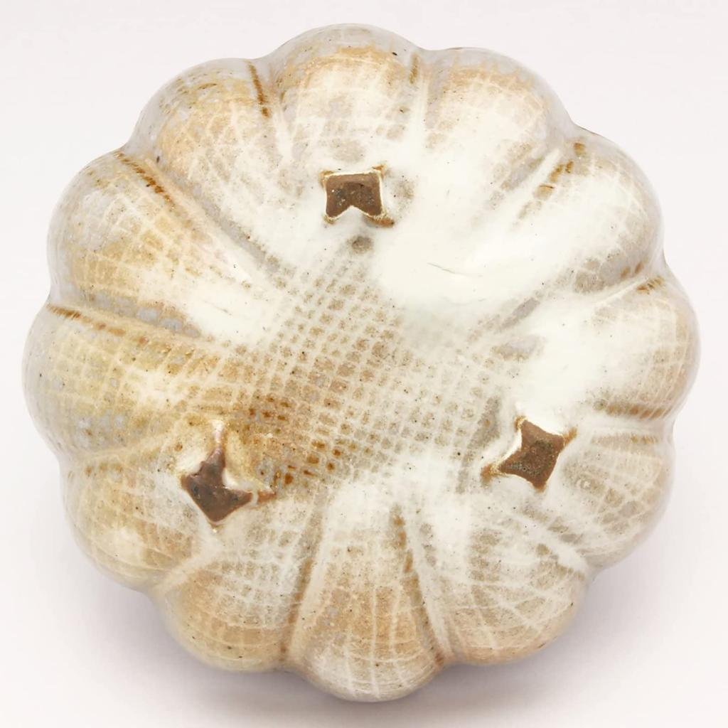 Mino Ware Gohonte Small 11cm Set of Made In Product "Kato Kenji" Chrysanthemum-shaped Three-legged Bowl/Plate, Approx. Diameter, 5, Japan, Code