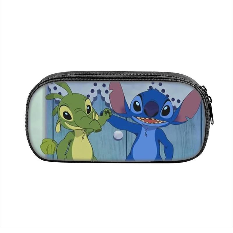 Stitched Design Pencil Case For Kids With Double Zipper And Polyester Material