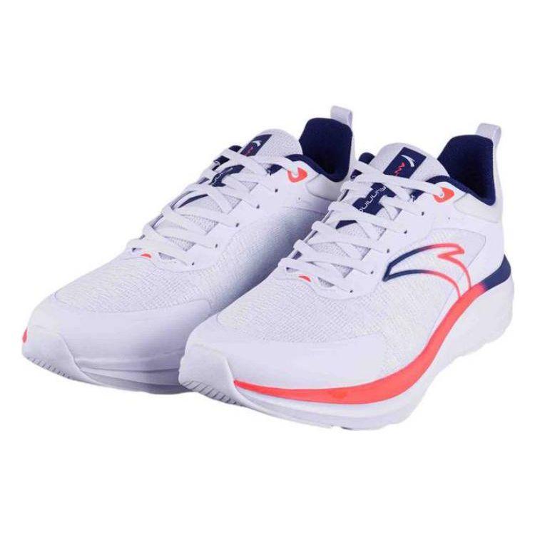 Anta Durable Shock Absorbing Low Top Running Shoes Men Sneakers White Pink Blue 112355510-1