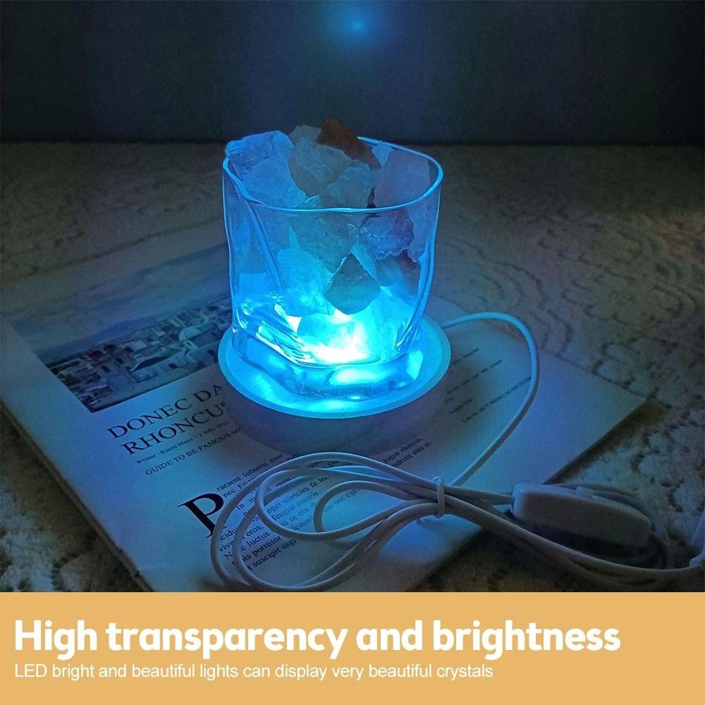 USB Art Display Holder Wood LED Light Dispaly Base DIY Night Lamp Base  Bedroom