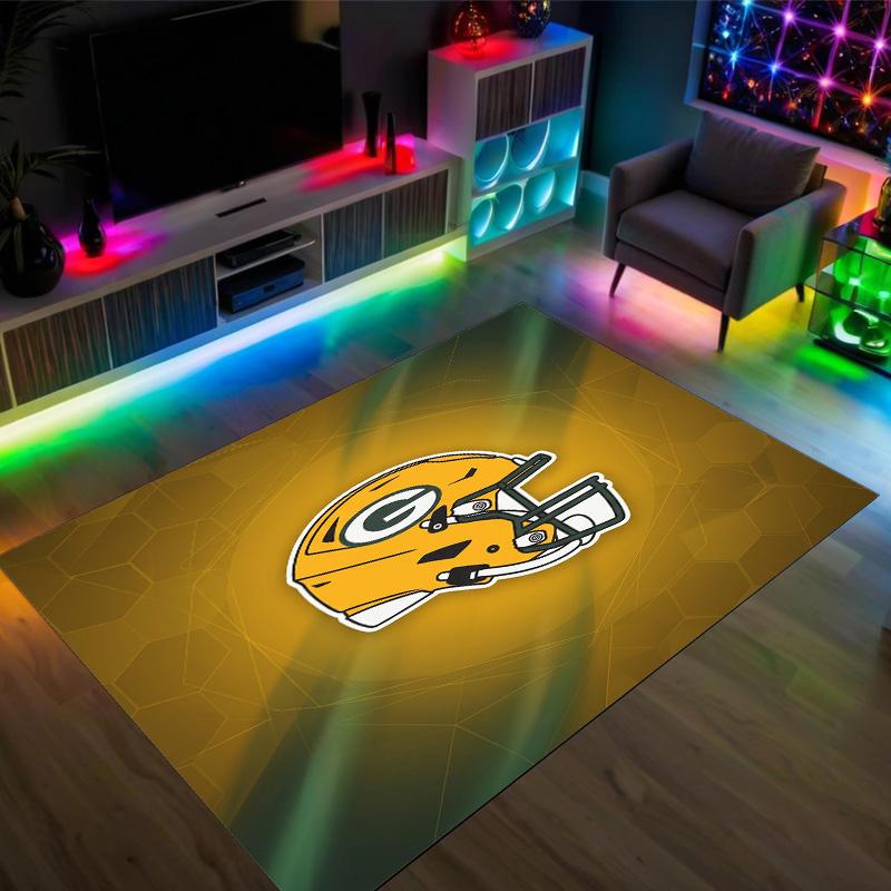 Tappeto in Velluto Cristallo Design Green Bay Packers Accogliente Non?Tappeto Stampato Antiscivolo per Camera da Letto Soggiorno Ingresso
