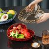 Love Bar Fruit Plate Light Luxury Phnom Penh Diamond Pattern Household Living Room Coffee Table Salad Plate Snack Plate