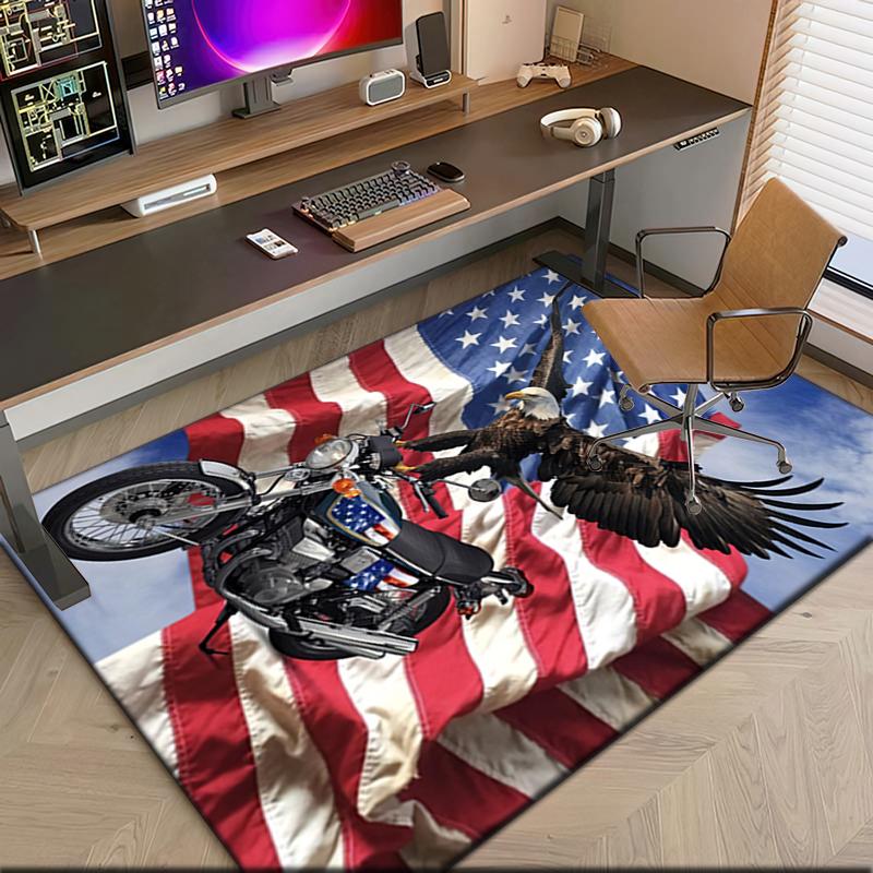 1pc The majestic American bald eagle Carpet Rug for Living Room Bedroom Home Sofa Decoration,Kids play Non-slip Floor Mat