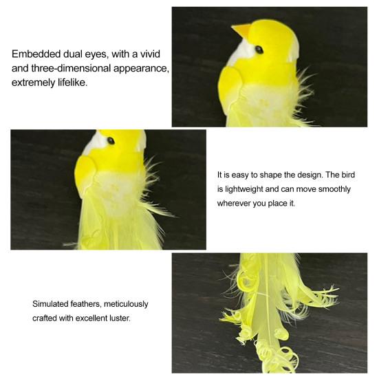 Artificial Birds Simulation Foam Birds with 3D Feather Tail Realistic Clip