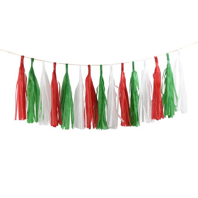 15-Piece Paper Tassel and PET Ribbon Set for Birthday Party Decorations