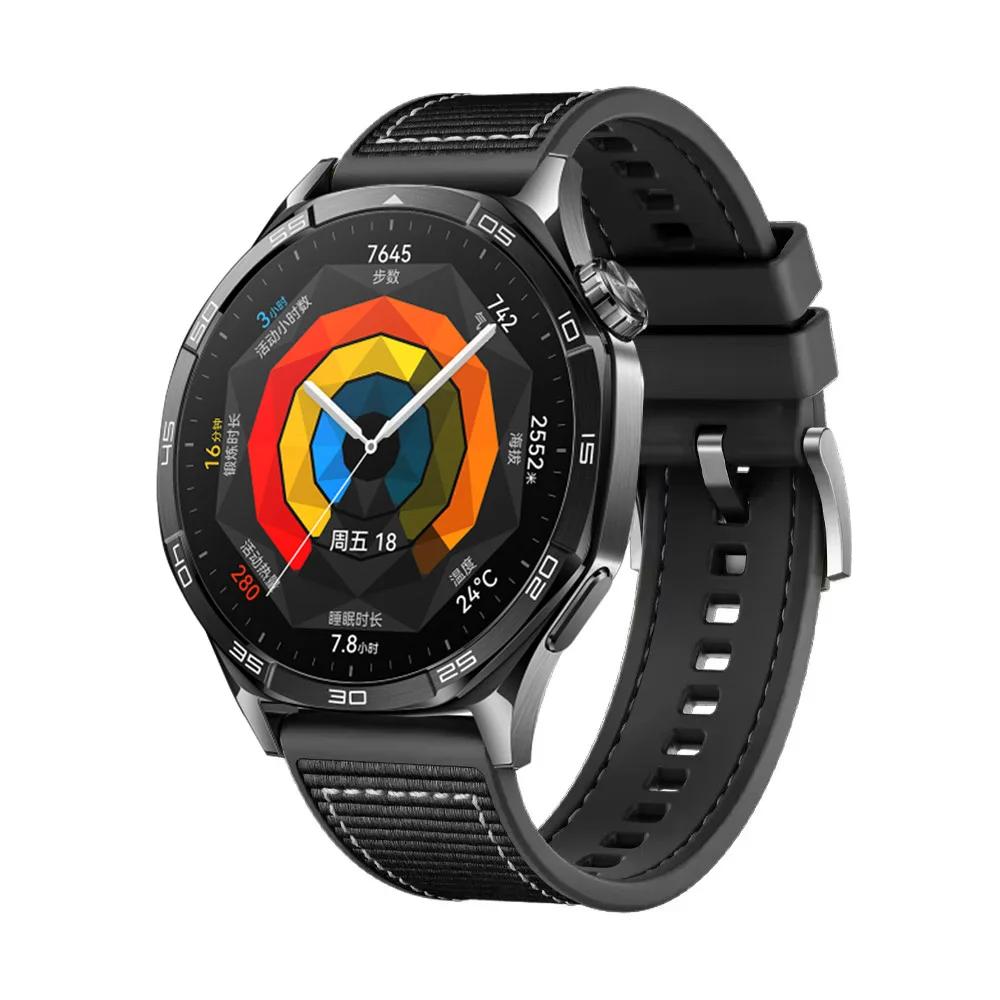 Composite silicone Strap for Huawei Watch GT5/GT4 46mm Nylon Breathable Bracelet for 22mm Huawei Watch 4 3 Pro/GT5 GT3 Pro Band