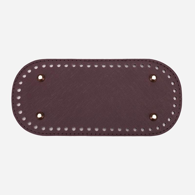 Handmade DIY Woven PU Oval Bag Bottom, 22x10cm Cross Pattern
