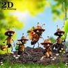2D Flat 5Pcs Ant Acrylic Garden Decor Set Reusable For Yard Lawn Planter Outdoor Ornaments Gift