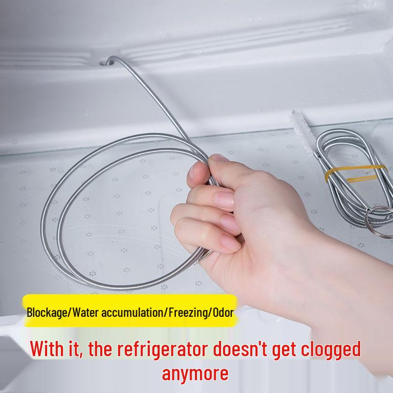 Refrigerator Drain Cleaning Brush Tool: Clear Compartment Drain, Remove Ice Blockages