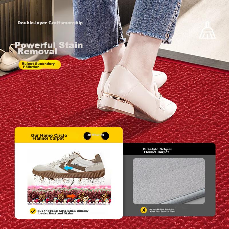 Huaxu Entrance Mat, Doorway Foot Mat, Foyer Mat, Hallway Outdoor Non-Slip Cuttable Red Mat - Elegant