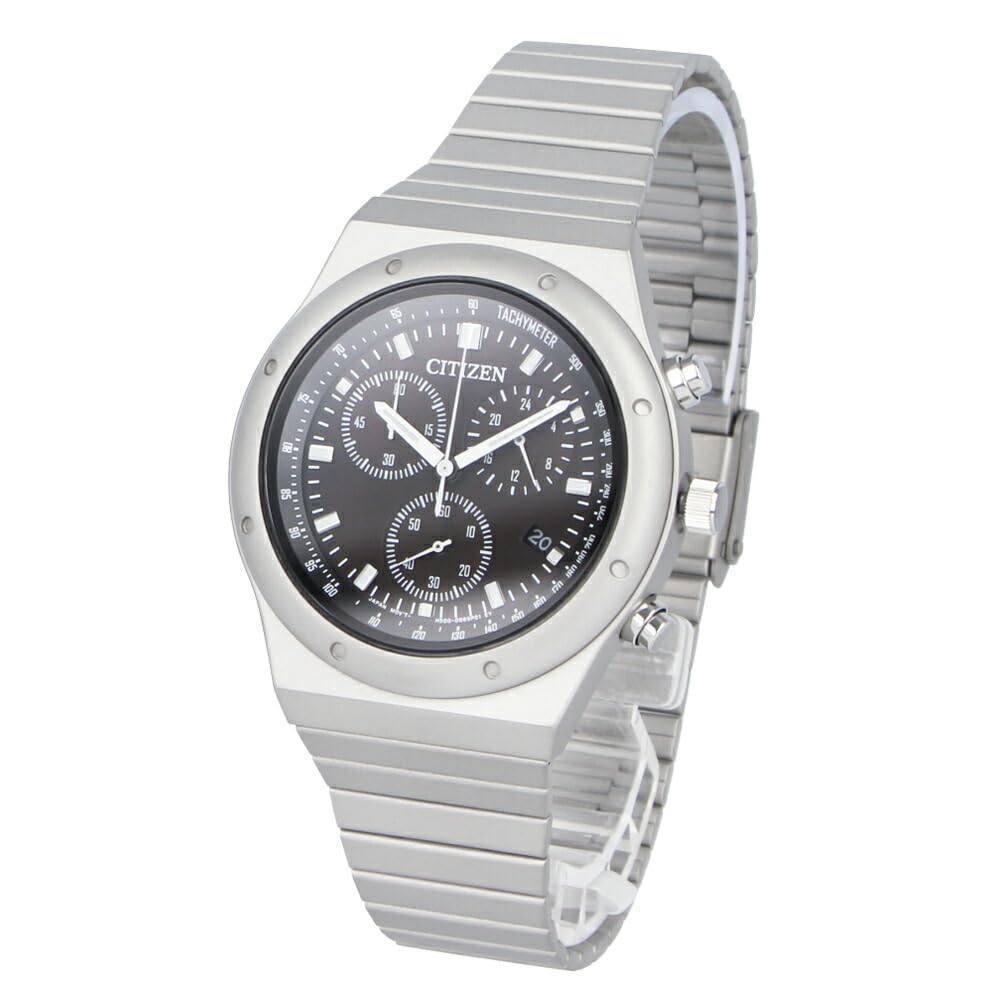 

CITIZEN Колекція Citizen RECORD LABEL 1984 MS Eco-Drive Годинник Чоловічий Сонячний Хронограф Сріблясто-чорний AT2540-57E