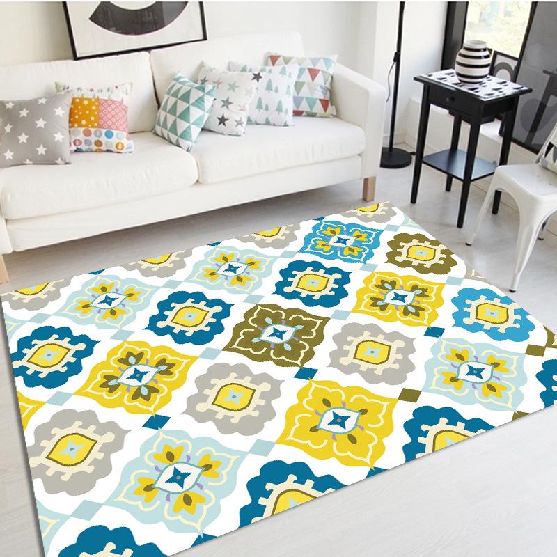 Tištěný koberec Severský obývací pokoj Ložnice Koberec k posteli Vstup do ložnice Protiskluzová podložka na podlahu Rohožka