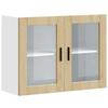 VidaXL Armoire murale de cuisine et porte en verre Porto chêne sonoma, meuble mural de cuisine, armoires murales avec 854090