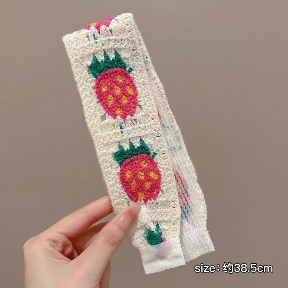 

Floral Knitted Magic Stickers Headband Non Pressure Chinese Style Headwear Hair Holder Women Girls Type B