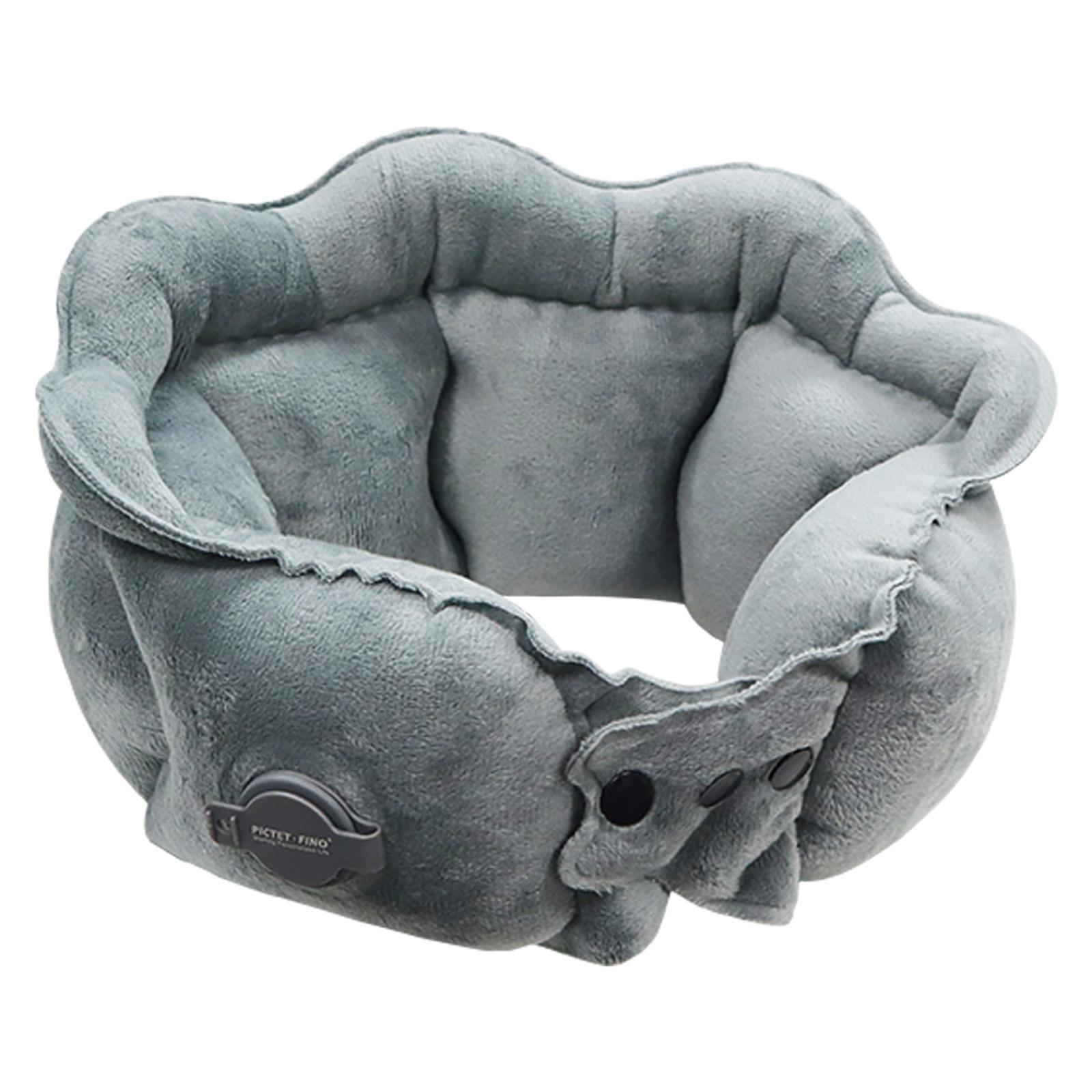 PICTET.FINO RH66 Crystal Velvet Inflatable Neck Pillow Travel-Friendly Portable Neck Pillow A