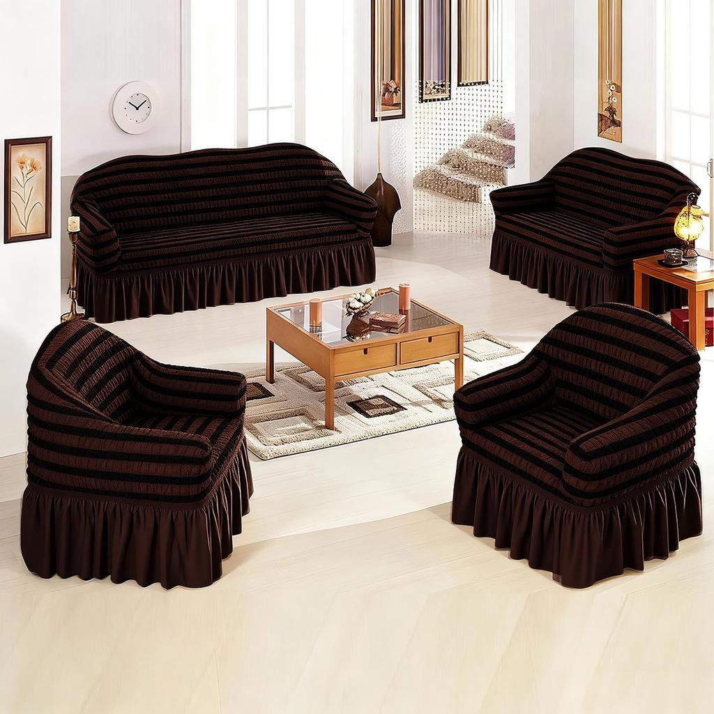 Single Seat Elastic Sofa Bed Cover with Gauze Dust Protection