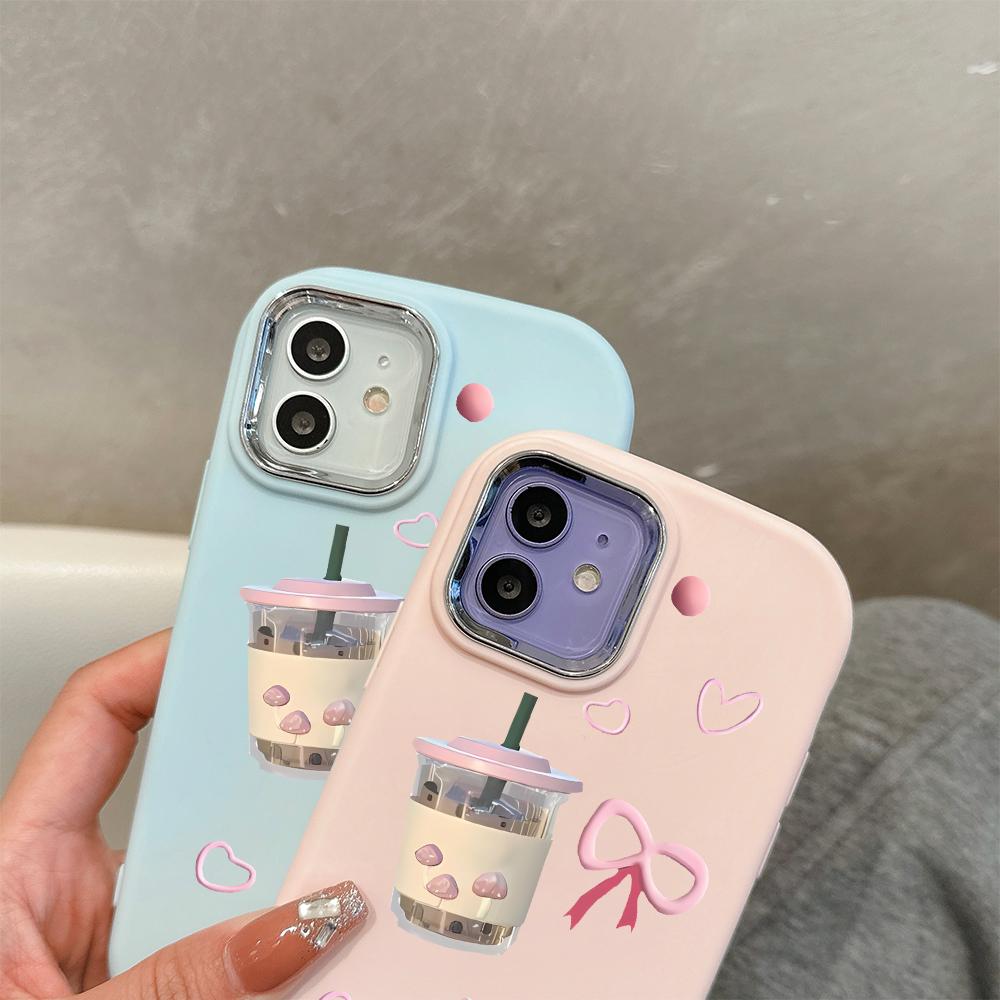 For iPhone 15 14 13 11ProMax 14 15 16 Samsung S25 S24 S23 S22 Redmi 10 13 14C Cartoon Black Cat Silver Edge Soft Liquid Silicone Protective Casing