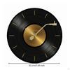 Vinyl Records Wall Clock Silent Analog Movement Music Themed Sweeping Round Shape