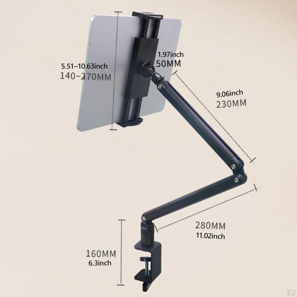 Laptop Stand Phone Support Degree Rotatable Multiuse Adjustable Desk Mount Folding Arm for Office