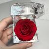 Rose Evig Blomst Akryl Gjennomsiktig Smykkeskrin Gaver Fest Utstillingsboks Bryllupsinnpakning V H2U2
