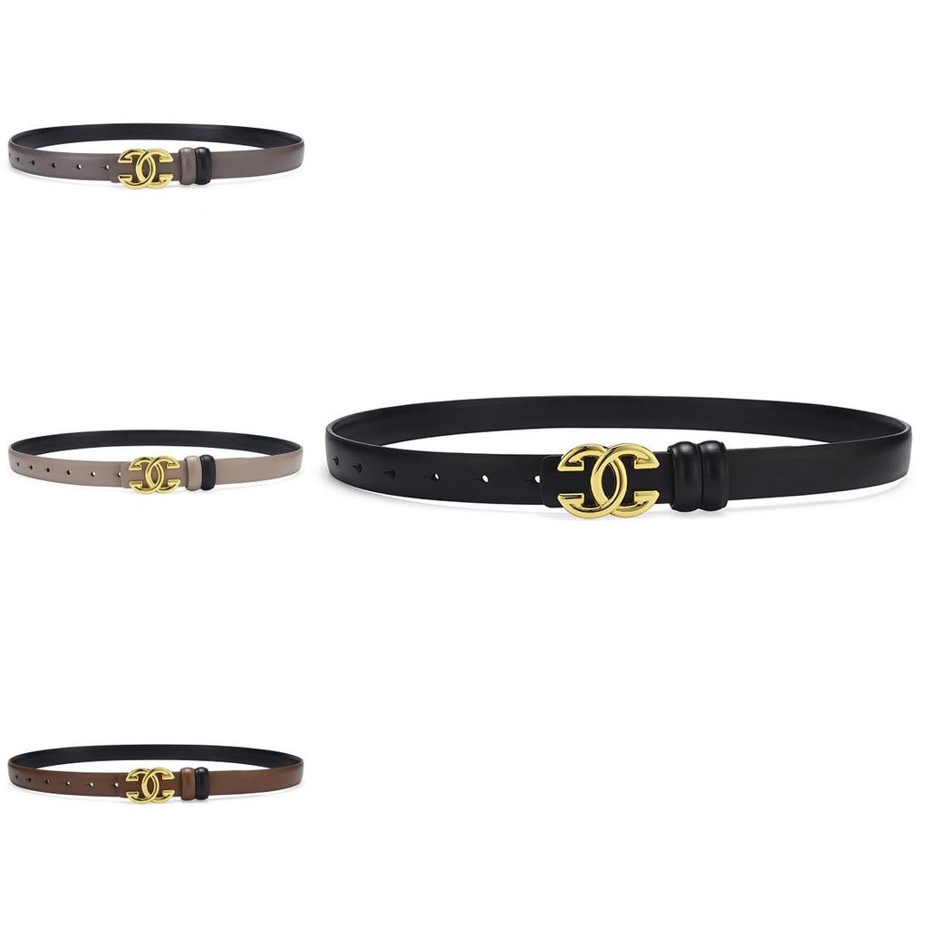 Ladies Leather Belt With Alphabet Alloy Buckle For Business Casual And Fashion Enhancing Style