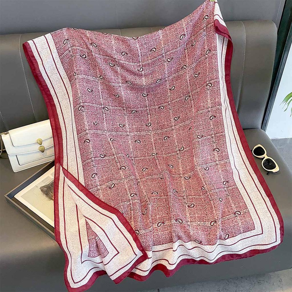 Women Cotton Linen Rose Print Scarf Shawl Hijab Muslim Long Headscarf Scarves Head Wraps Long Female Head Scarf