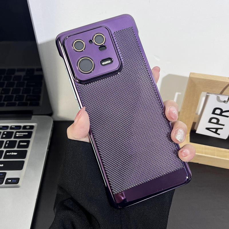 Compatible with Xiaomi 13 ULTRA electroplated cooling mesh phone case, Xiaomi 14 comes with lens protector, shockproof PC hard case