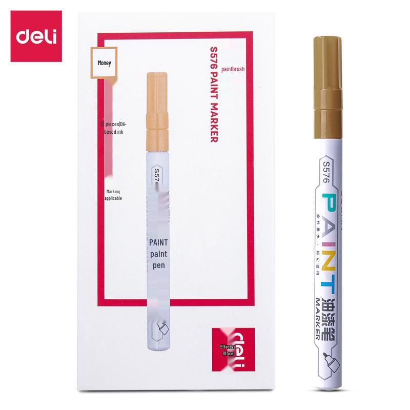 Deli S576 Fine Art Paint Marker - Silver, White, Black, Red Touch-Up Pen