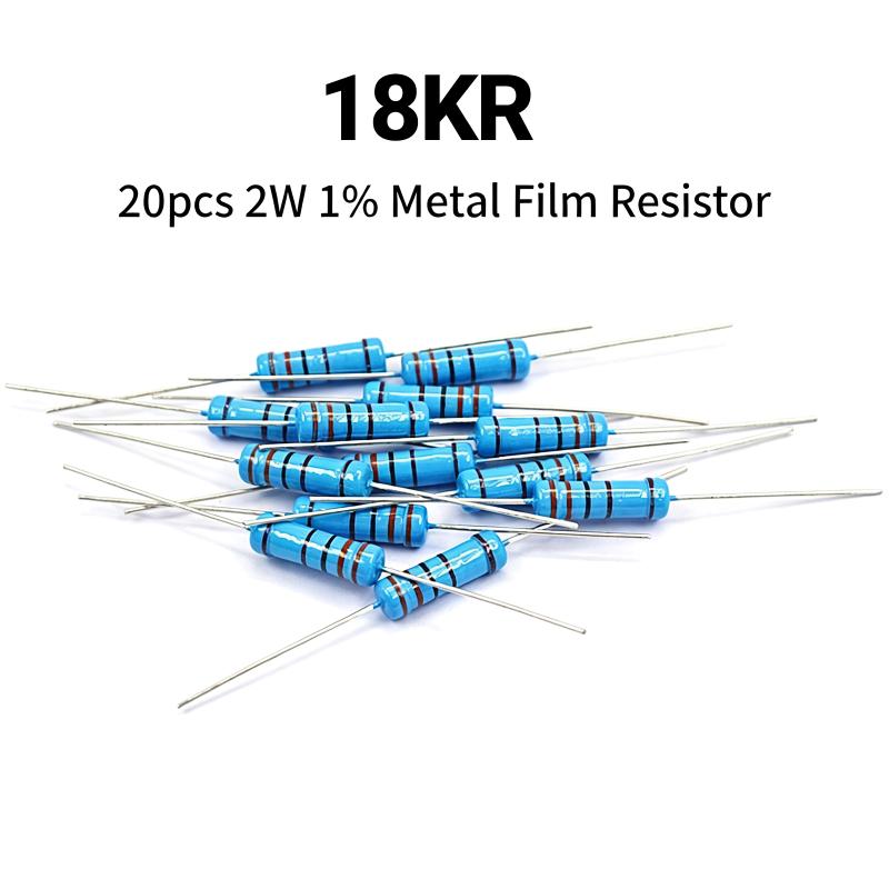2W 1% Low Error Metal Film Resistor Assortment 20Pcs 1R-10M for PCB Design and Prototype Production