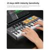 Btuty MIDI Keyboard with 2000mAh 8x4 RGB Multifunctional Mini Welocity Power 8 for Home Performance 25-Key High-Capacity Built-in Battery, Pads,