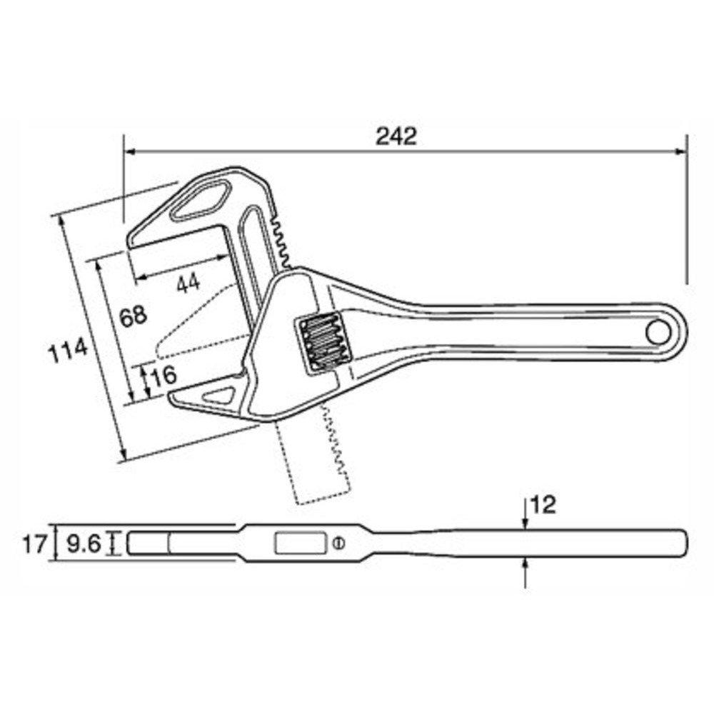 TOP Industrial Trap Adjustable Wrench for and Bathroom Made in Sealed Wrench, 16-68mm Opening, Zero-Wobble Worm, Faucets, Plumbing, Installation,