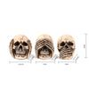 Skulls Figurine No Evil Resin Human Skull Statue Head Sculptures Skull Collectible Halloween Funny Skull Home Decor