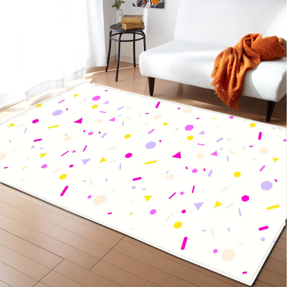 Ethnic Style Carpet Feather Style Bedroom Floor Mat