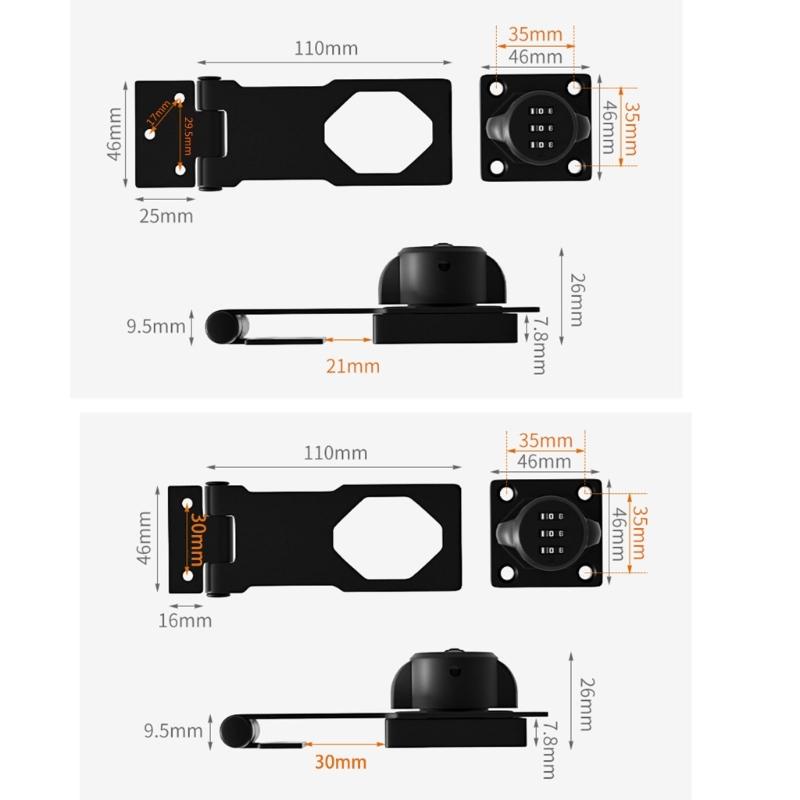 3-Digit Combination Locks Zinc Alloy Password Drawer Locks Mechanical Dial Cabinet Security Cam Lock Easy To Install