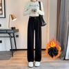 European Cotton Lint Velvet Wide-leg Pants Women's Autumn and Winter New High Waist Drape Narrow Version Woolen Pants Thickened Small Suit Pants