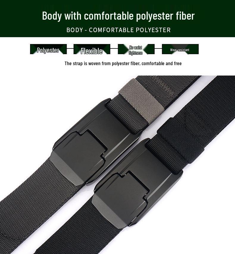 Men's Elastic Tactical Belt with Aluminum Buckle for Outdoor and Casual Wear