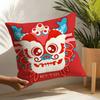 Linen Cushion Covers For Decorative Sofa Home Pillows Case Car Chair Pillows Cases Chinatown Wishes Lion Print Pattern
