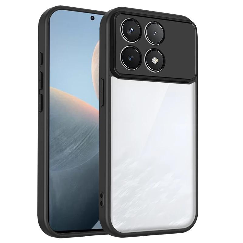

Прозрачный силиконовый чехол для Xiaomi Poco F6 Pro F6pro pocoF6 Pro Задняя панель из ПК TPU Бампер Ударопрочный Прозрачный чехол для телефона Poco F6
